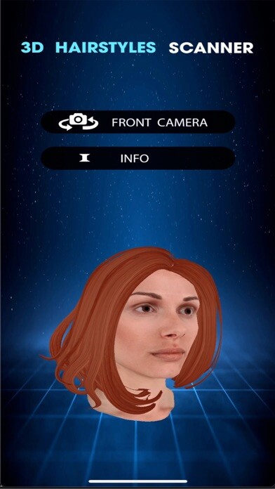 Emulate iPhone app Hairstyles:Face Scanner in 3D using MyAndroid