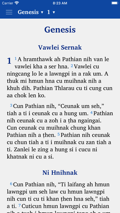 Emulate iPhone app Hakha Bible Thiang using MyAndroid