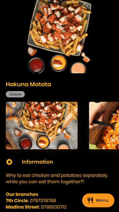 Emulate iPhone app Hakuna Matata Restaurant using MyAndroid Emulate iPhone app Hakuna Matata Restaurant using MyAndroid
