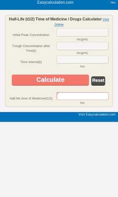 Emulate Android APK HalfLife Time of Medicine Calc Emulate Android APK HalfLife Time of Medicine Calc
