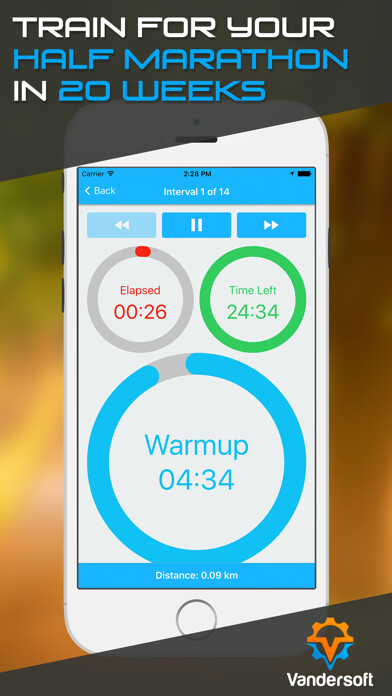 Emulate iPhone app Half Marathon Training - 21k / 13.1 Mile using MyAndroid