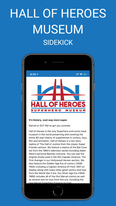 Emulate iPhone app Hall of Heroes Museum using MyAndroid