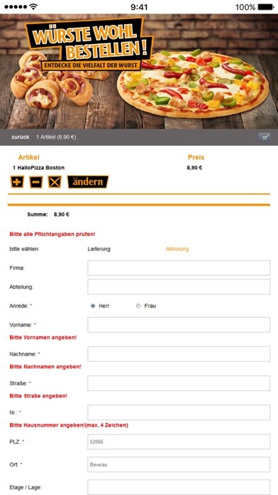 Emulate iPhone app Hallo Pizza! ISS BESSER! using MyAndroid Emulate iPhone app Hallo Pizza! ISS BESSER! using MyAndroid