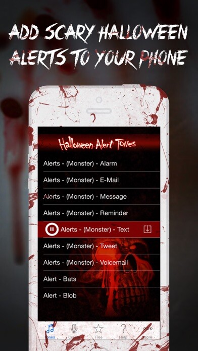 Emulate iPhone app Halloween Alert Tones - Scary new sounds for your iPhone using MyAndroid