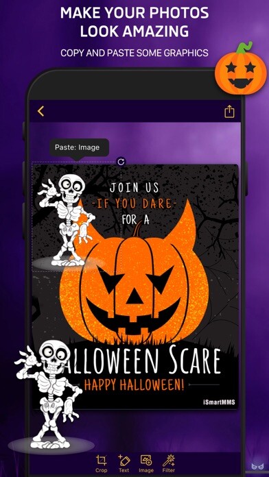 Emulate iPhone app Halloween Cards Maker using MyAndroid