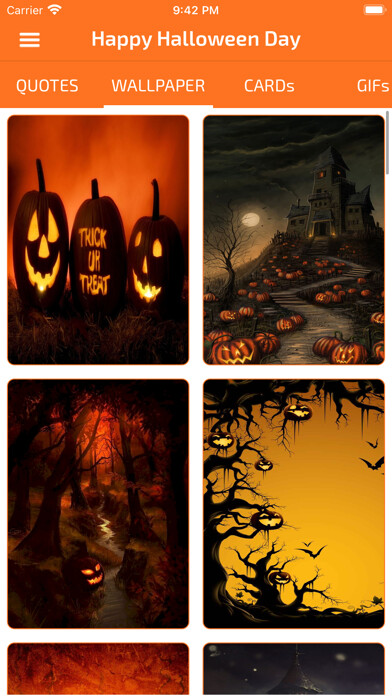 Emulate iPhone app Halloween Cards & Wallpaper using MyAndroid Emulate iPhone app Halloween Cards & Wallpaper using MyAndroid