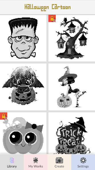 Run android online APK Halloween Cartoon - Pixel Art from MyAndroid or emulate Halloween Cartoon - Pixel Art using MyAndroid