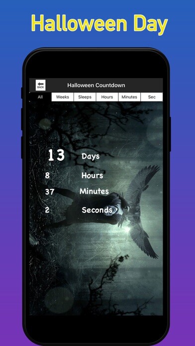 Emulate iPhone app Halloween Countdown day 2022 using MyAndroid