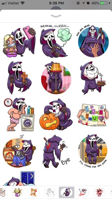 Emulate iPhone app Halloween Death Funny Stickers using MyAndroid Emulate iPhone app Halloween Death Funny Stickers using MyAndroid