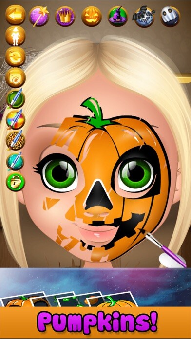 Emulate iPhone app Halloween Face Paint Salon using MyAndroid