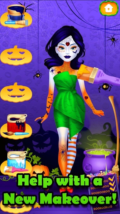 Emulate iPhone app Halloween Makeover Simulator using MyAndroid