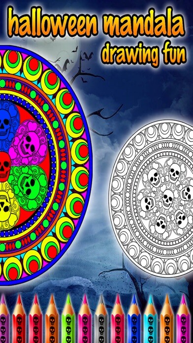 Emulate iPhone app Halloween Mandala Drawing Fun using MyAndroid Emulate iPhone app Halloween Mandala Drawing Fun using MyAndroid