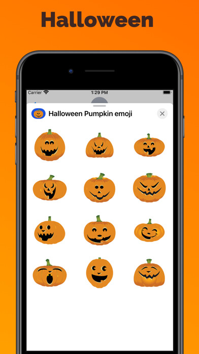 Emulate iPhone app Halloween Pumpkin emoji smiley using MyAndroid