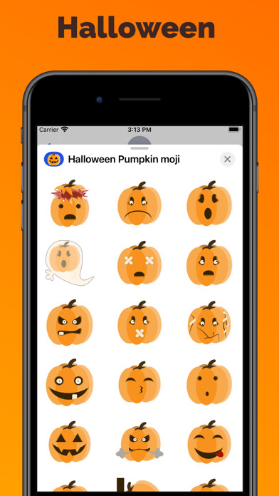 Emulate iPhone app Halloween - Pumpkin stickers using MyAndroid