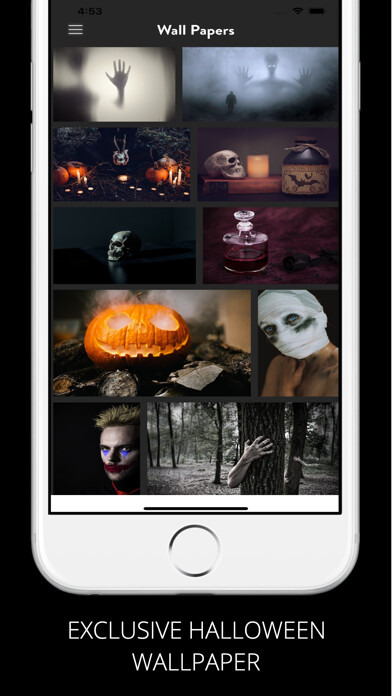 Emulate iPhone app Halloween & scary HD Wallpaper using MyAndroid