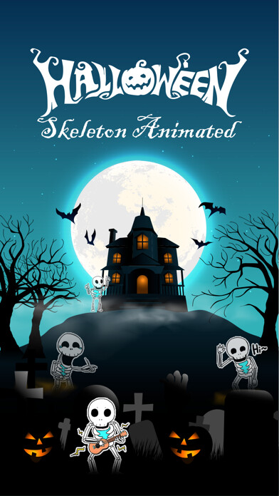 Emulate iPhone app Halloween Skeleton Animated using MyAndroid