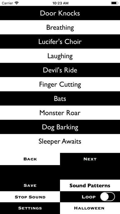 Emulate iPhone app Halloween Sound Effects Buuton using MyAndroid