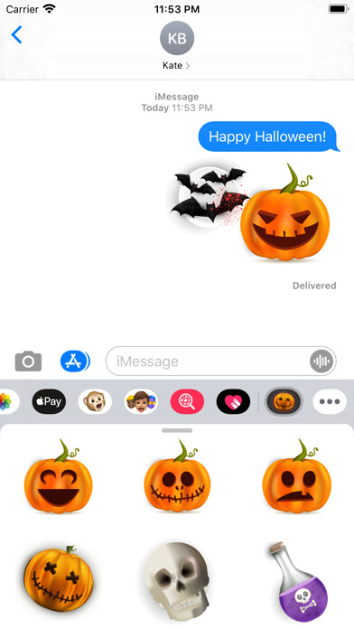 Emulate iPhone app Halloween Trick Stickers using MyAndroid Emulate iPhone app Halloween Trick Stickers using MyAndroid