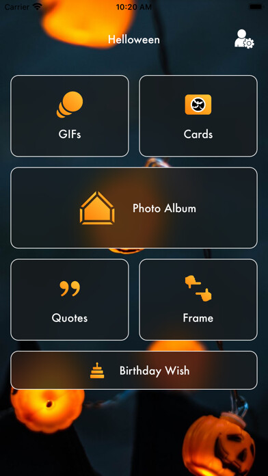 Emulate iPhone app Halloween Wishes Photo Frames using MyAndroid