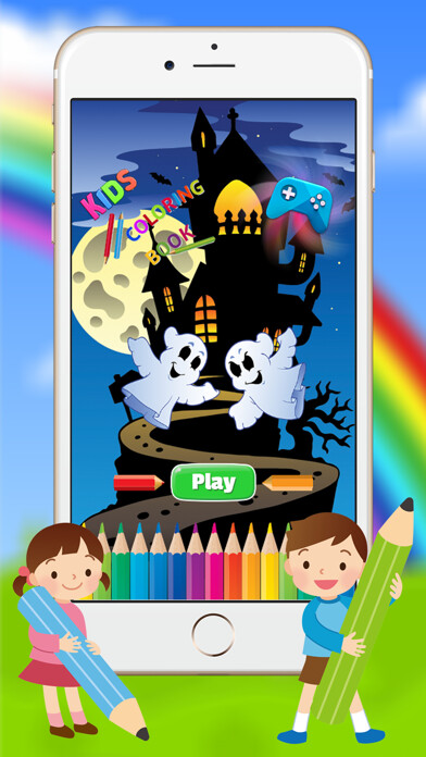 Emulate iPhone app Halloween & Witch Coloring Book - Drawing Ghost for kids using MyAndroid Emulate iPhone app Halloween & Witch Coloring Book - Drawing Ghost for kids using MyAndroid