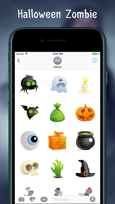 Emulate iPhone app Halloween & Zombies Stickers using MyAndroid