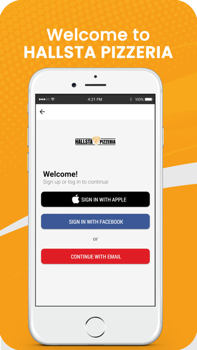 Emulate iPhone app Hallsta Pizzeria using MyAndroid