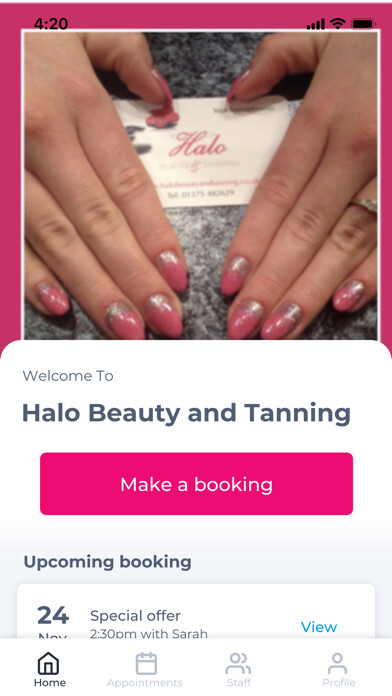 Emulate iPhone app Halo Beauty and Tanning using MyAndroid
