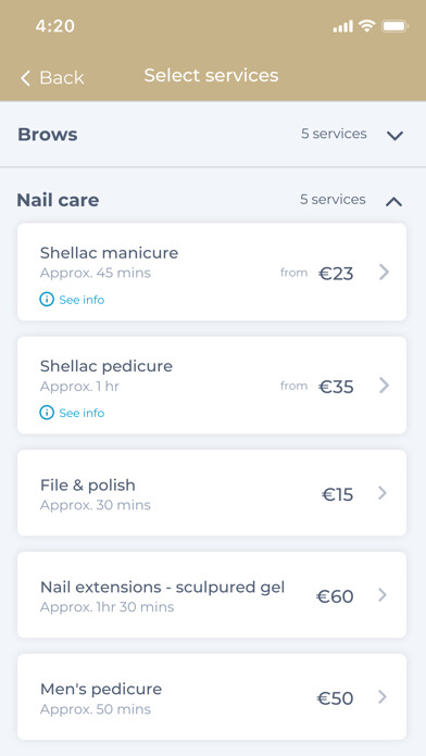 Emulate iPhone app Halo Salon + Beauty Bar using MyAndroid