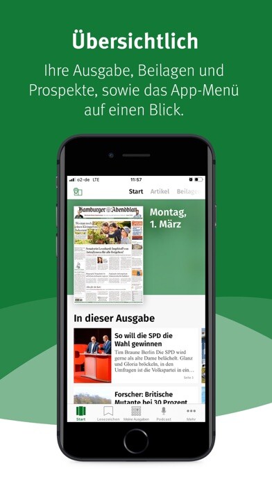 Emulate iPhone app Hamburger Abendblatt E-Paper using MyAndroid