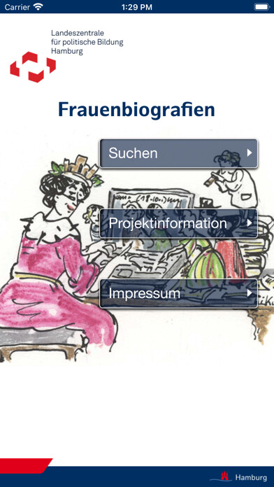 Emulate iPhone app Hamburger Frauenbiografien using MyAndroid Emulate iPhone app Hamburger Frauenbiografien using MyAndroid
