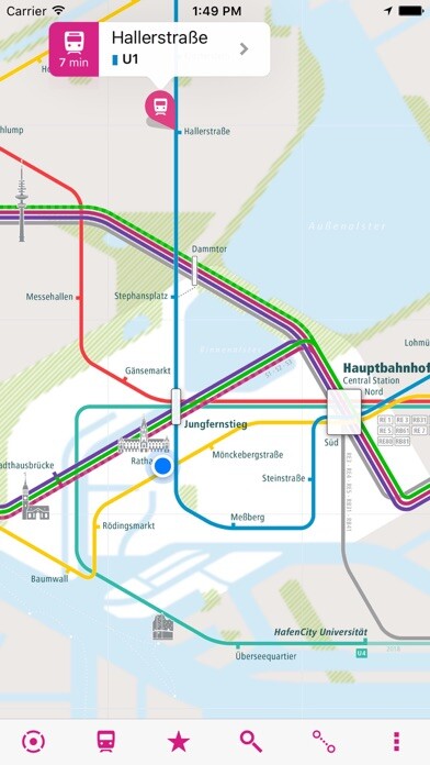 Emulate iPhone app Hamburg Rail Map Lite using MyAndroid