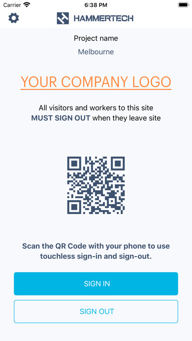 Emulate iPhone app HammerTech Sign-in Book using MyAndroid