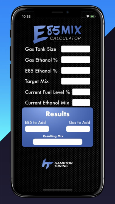 Emulate iPhone app Hampton E85 Mix Calculator using MyAndroid Emulate iPhone app Hampton E85 Mix Calculator using MyAndroid