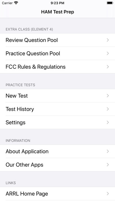 Emulate iPhone app HAM Test Prep: Extra using MyAndroid Emulate iPhone app HAM Test Prep: Extra using MyAndroid