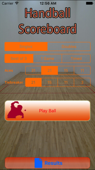 Emulate iPhone app Handball Scoreboard using MyAndroid