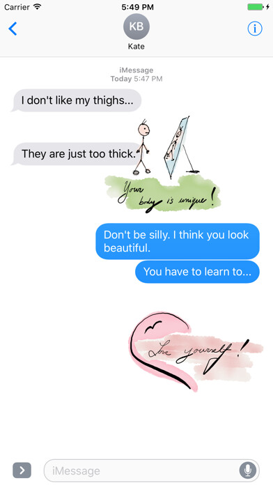 Emulate iPhone app Hand Drawn Motivational Stickers using MyAndroid Emulate iPhone app Hand Drawn Motivational Stickers using MyAndroid
