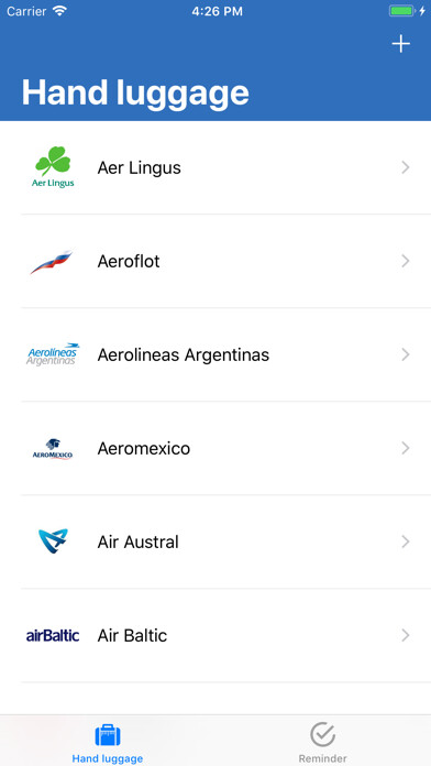Emulate iPhone app Hand luggage using MyAndroid