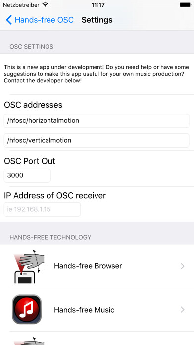Emulate iPhone app Hands-free OSC: control music with gestures using MyAndroid