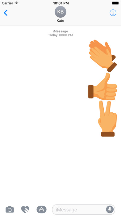 Emulate iPhone app Hand Sign Stickers using MyAndroid