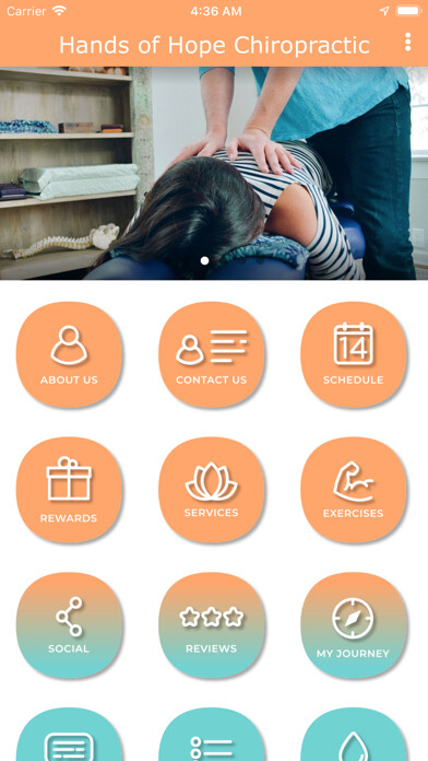 Emulate iPhone app Hands of Hope Chiropractic using MyAndroid