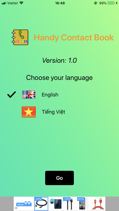 Emulate iPhone app Handy Contact Book using MyAndroid