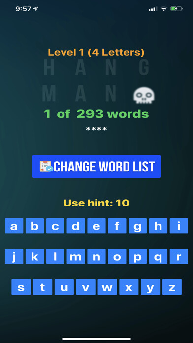 Emulate iPhone app Hangman NonViolent using MyAndroid