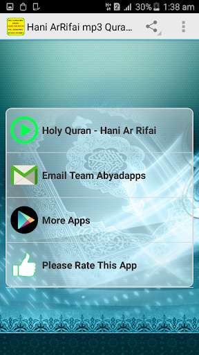 Run android online APK Hani Ar Rifai Quran Offline Full MP3 from MyAndroid or emulate Hani Ar Rifai Quran Offline Full MP3 using MyAndroid Run android online APK Hani Ar Rifai Quran Offline Full MP3 from MyAndroid or emulate Hani Ar Rifai Quran Offline Full MP3 using MyAndroid