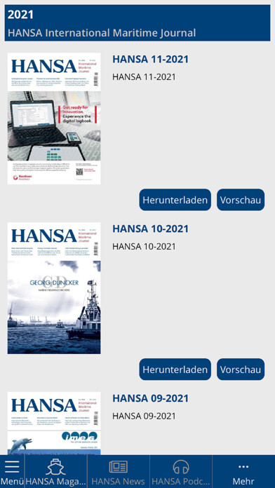 Emulate iPhone app HANSA – Int. Maritime Journal using MyAndroid