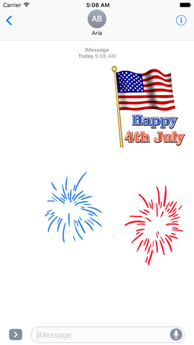 Emulate iPhone app Happy 4th Of July Animated Gif using MyAndroid