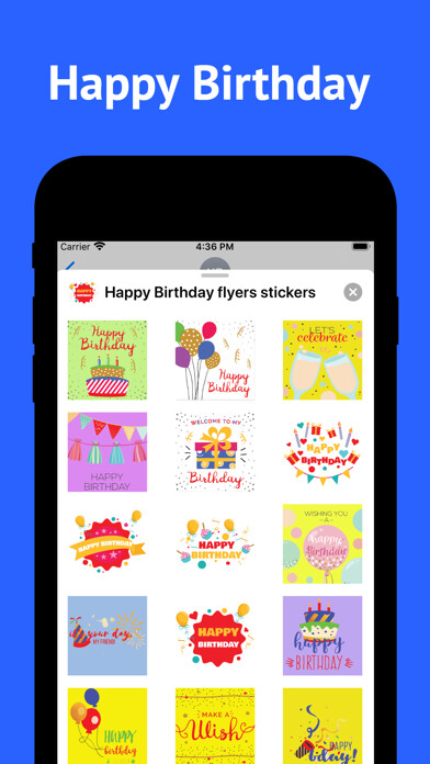 Emulate iPhone app Happy Birthday Cards stickers using MyAndroid Emulate iPhone app Happy Birthday Cards stickers using MyAndroid