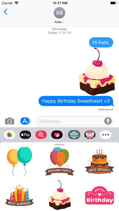 Emulate iPhone app Happy Birthday Cool Stickers using MyAndroid Emulate iPhone app Happy Birthday Cool Stickers using MyAndroid