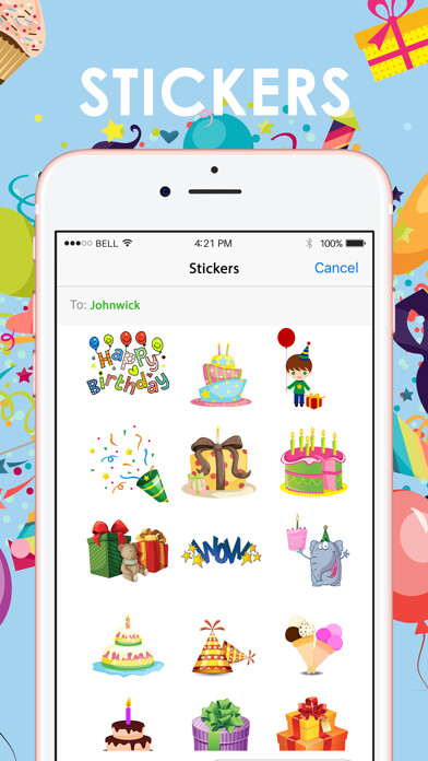 Emulate iPhone app Happy Birthday Emoji Stickers for iMessage using MyAndroid Emulate iPhone app Happy Birthday Emoji Stickers for iMessage using MyAndroid