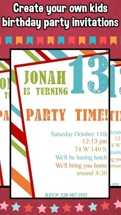 Emulate iPhone app Happy Birthday Invitations For Kids Party using MyAndroid