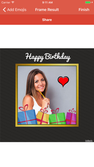 Emulate iPhone app Happy Birthday Photo Frame Top using MyAndroid Emulate iPhone app Happy Birthday Photo Frame Top using MyAndroid